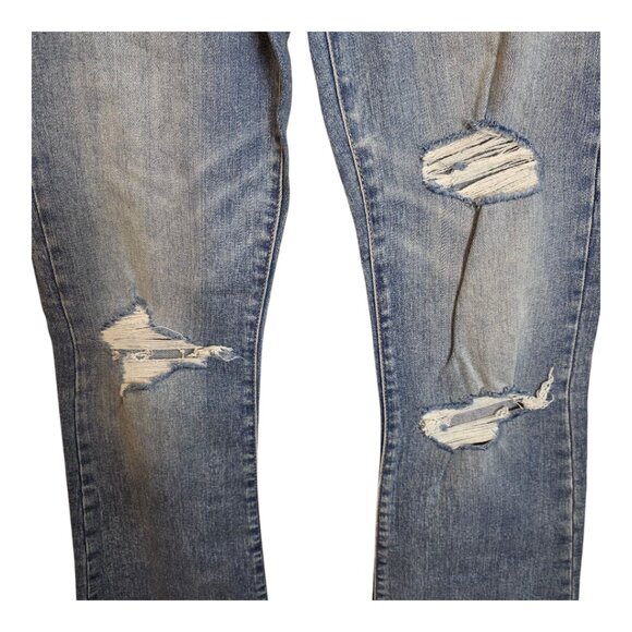 Daze Go Getter Jeans Distressed High Rise Flare Leg New Blue Size 26 - Picture 10 of 17